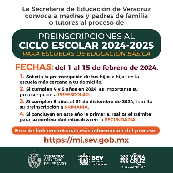 En la primera quincena de febrero se llevarán a cabo las preinscripciones de educación básica
