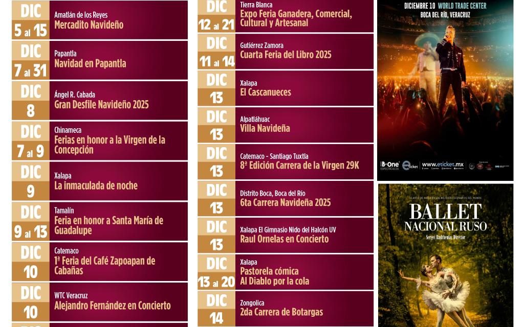 Cartelera turística en Veracruz: cultura, tradición y grandes espectáculos