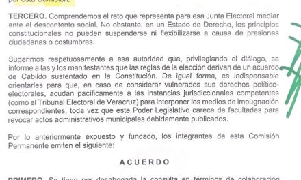 Responde Congreso local sobre convocatoria para elecciones municipales en San Andrés Tuxtla